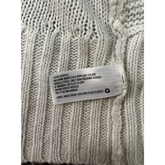 Mossimo Women’s Large Cream Chunky Knit Shawl Collar Open Cardigan Cozy Y2K - Picture 3 of 7